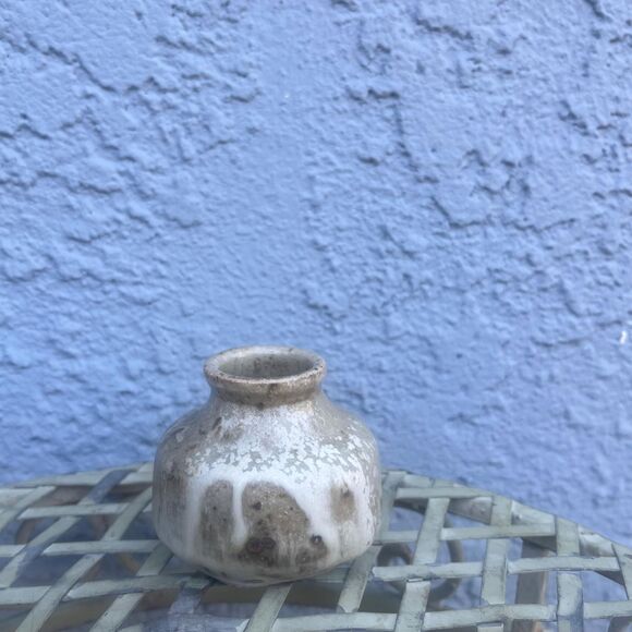 Vintage Small Ceramic Vase Neutral Glazes Organic 70s Pottery OOAK - Picture 8 of 10